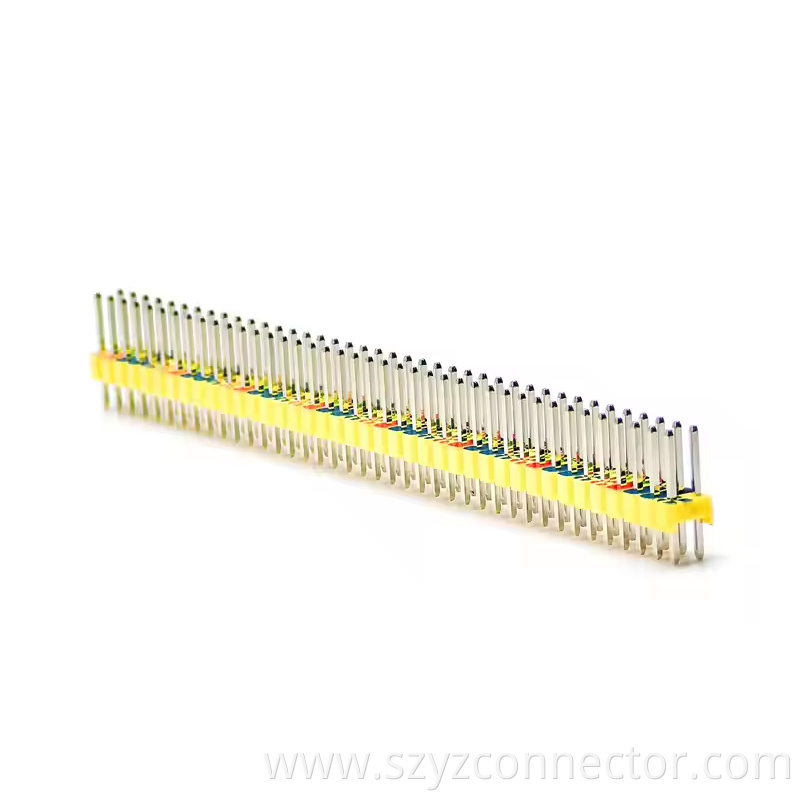 2.54mm Pitch Pin Header Dual Row Straight SQ0.64mm H2.5mm 21P-240P Colour (3)